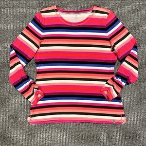 Talbots Multicolor Striped Long Sleeve Tee
